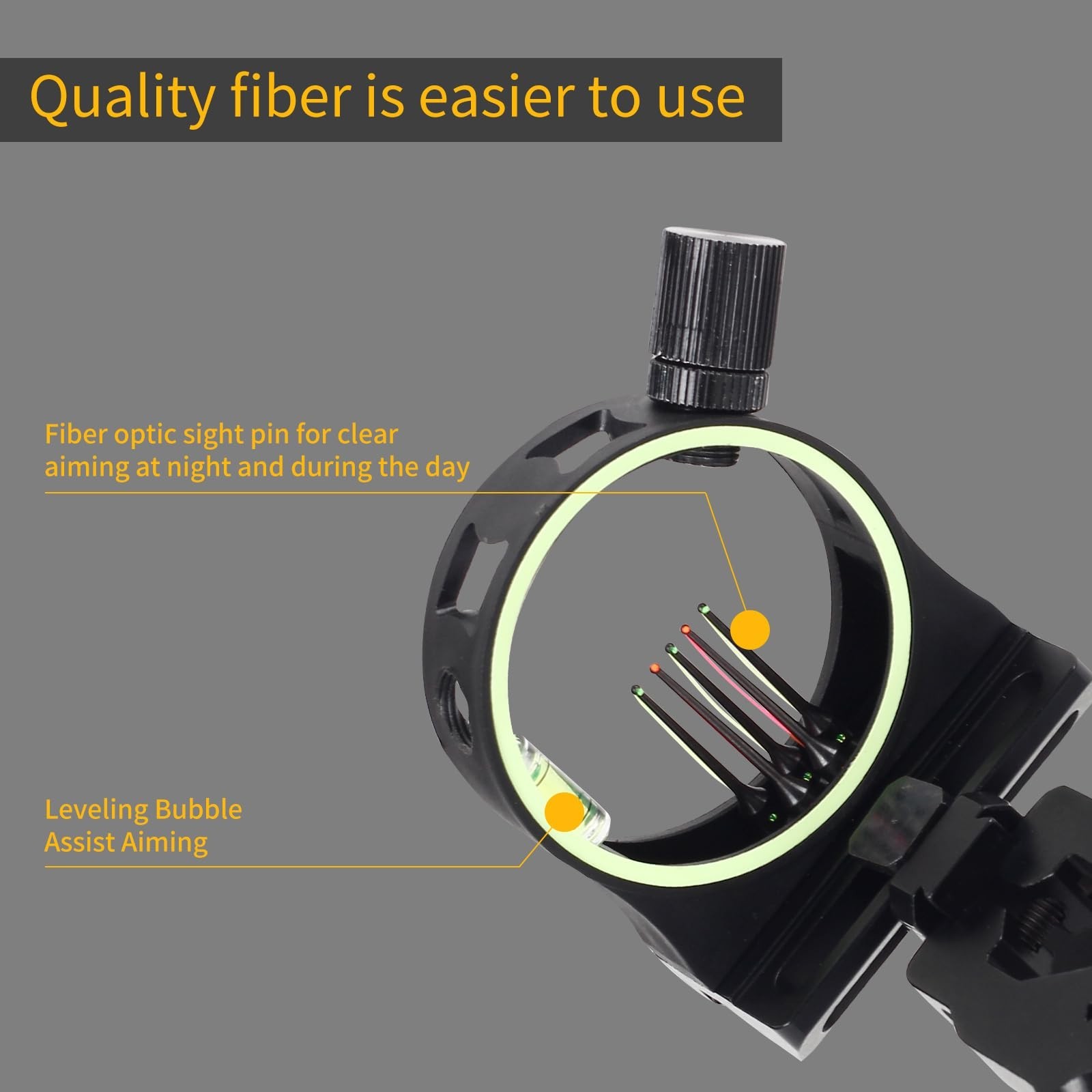 Archery 5 Pin Bow Sight .029 Fiber Optics Sight with Rheostat Light & Reversi...