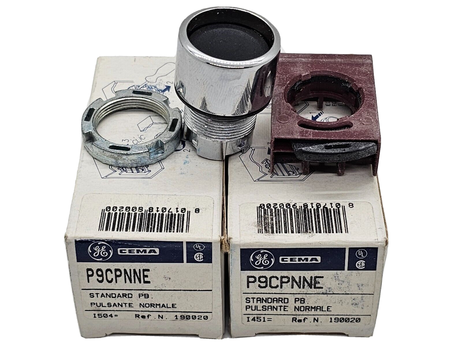 GE General Electric P9CPNNE Recessed Pushbutton, Black, 190020 (Lot of 2) NEW