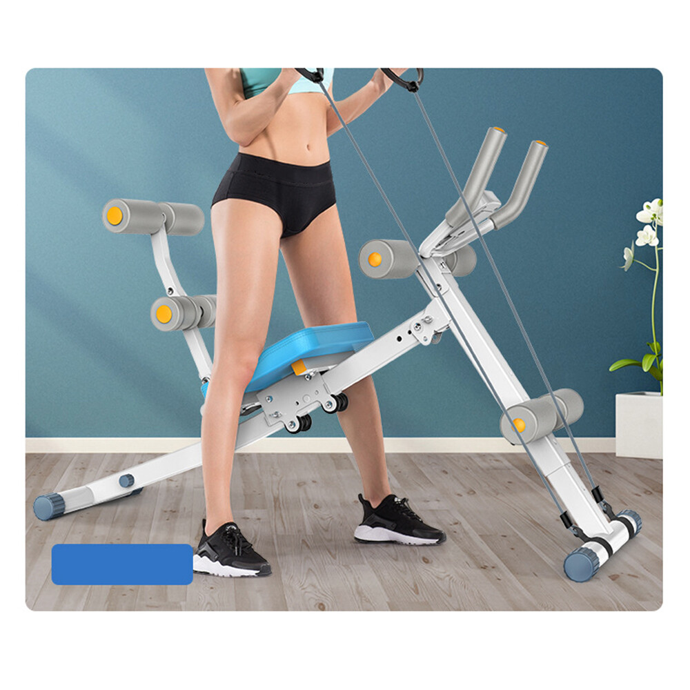 2-in-1 Adjustable Ab Trainer Machine - Foldable Sit-Up Bench, 330lbs Capacity