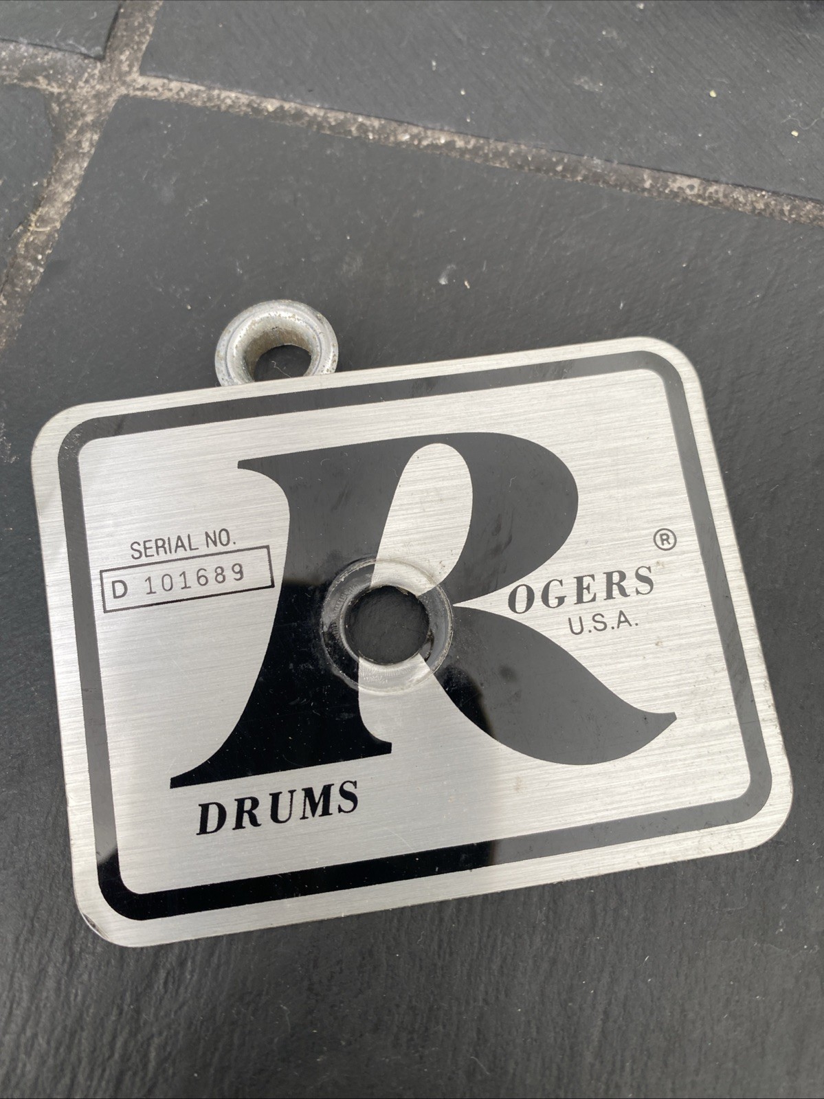 Rogers Big R Drum Badge And Grommet Serial D101689