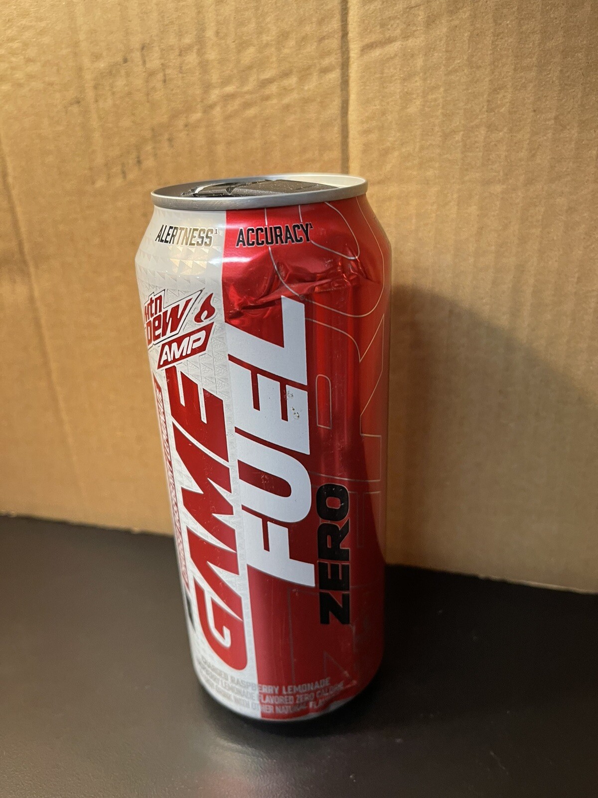 Mountain Dew Amp Game Fuel Zero Sugar Raspberry Lemonade Full 16oz Can