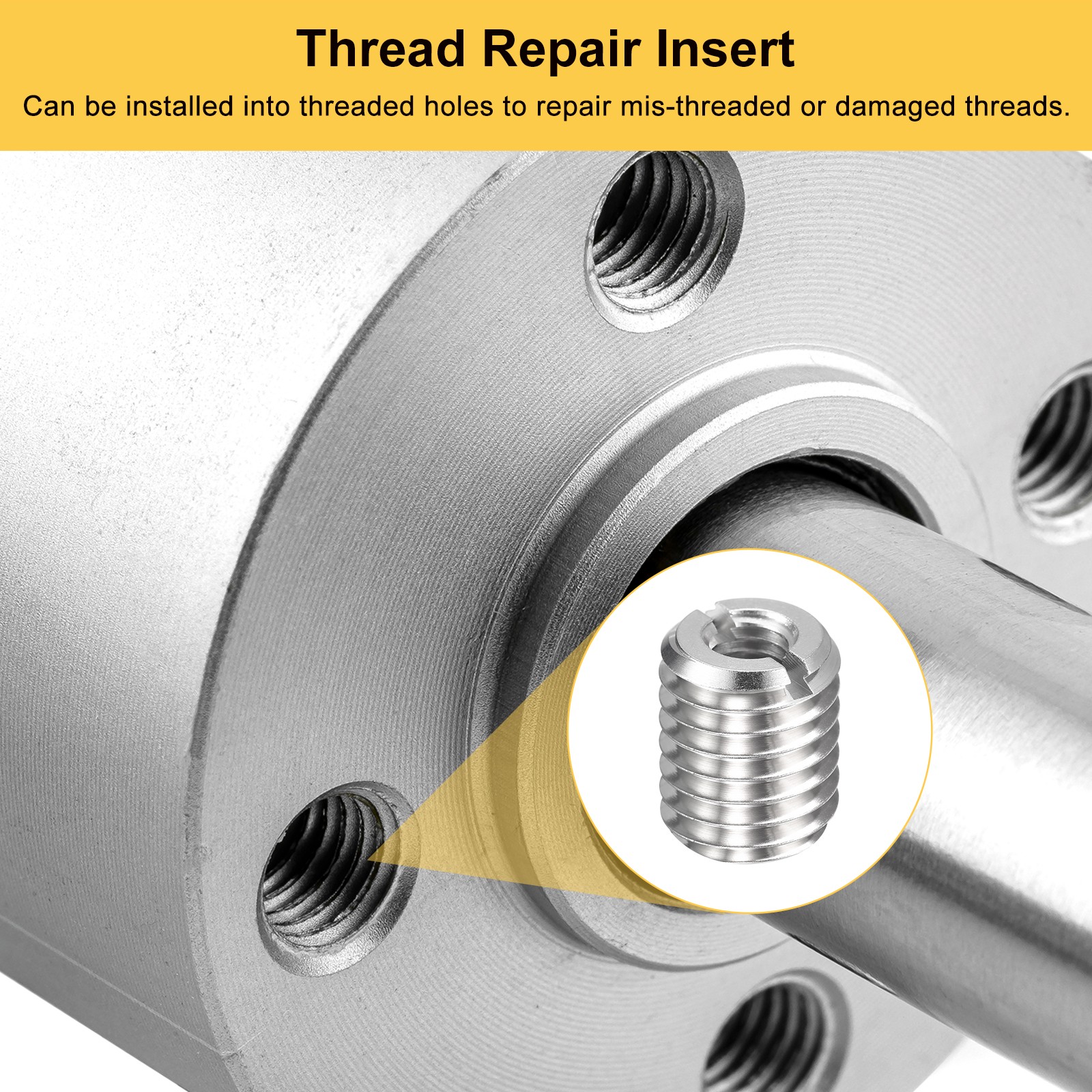 10pcs M12x1.75 Male to M6x1 Female Thread Repair Insert Reducing Nut 15mm Long