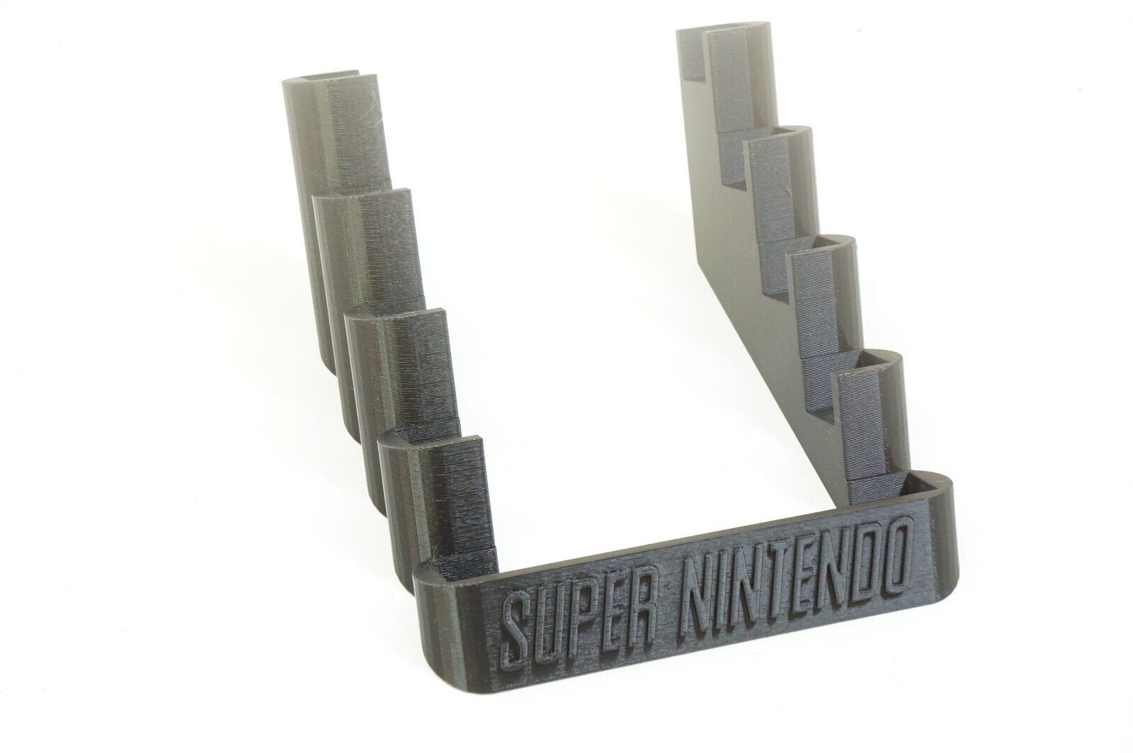 Angled 5 Game Cartridge Staggered Display Stand for Nintendo SNES (NTSC) w/ Logo