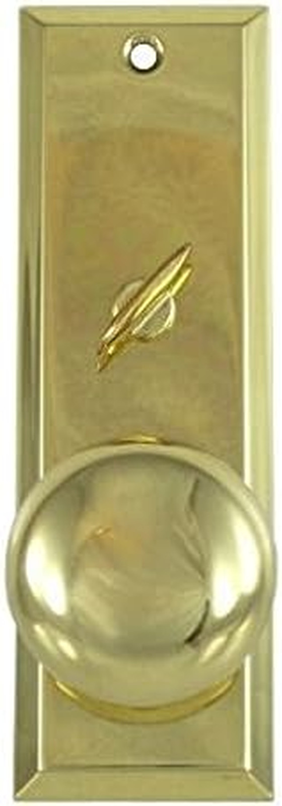 Mortise Lock Escutcheon Plate 2-1/4" X 7" With Brass Door Knob & Turner #3002