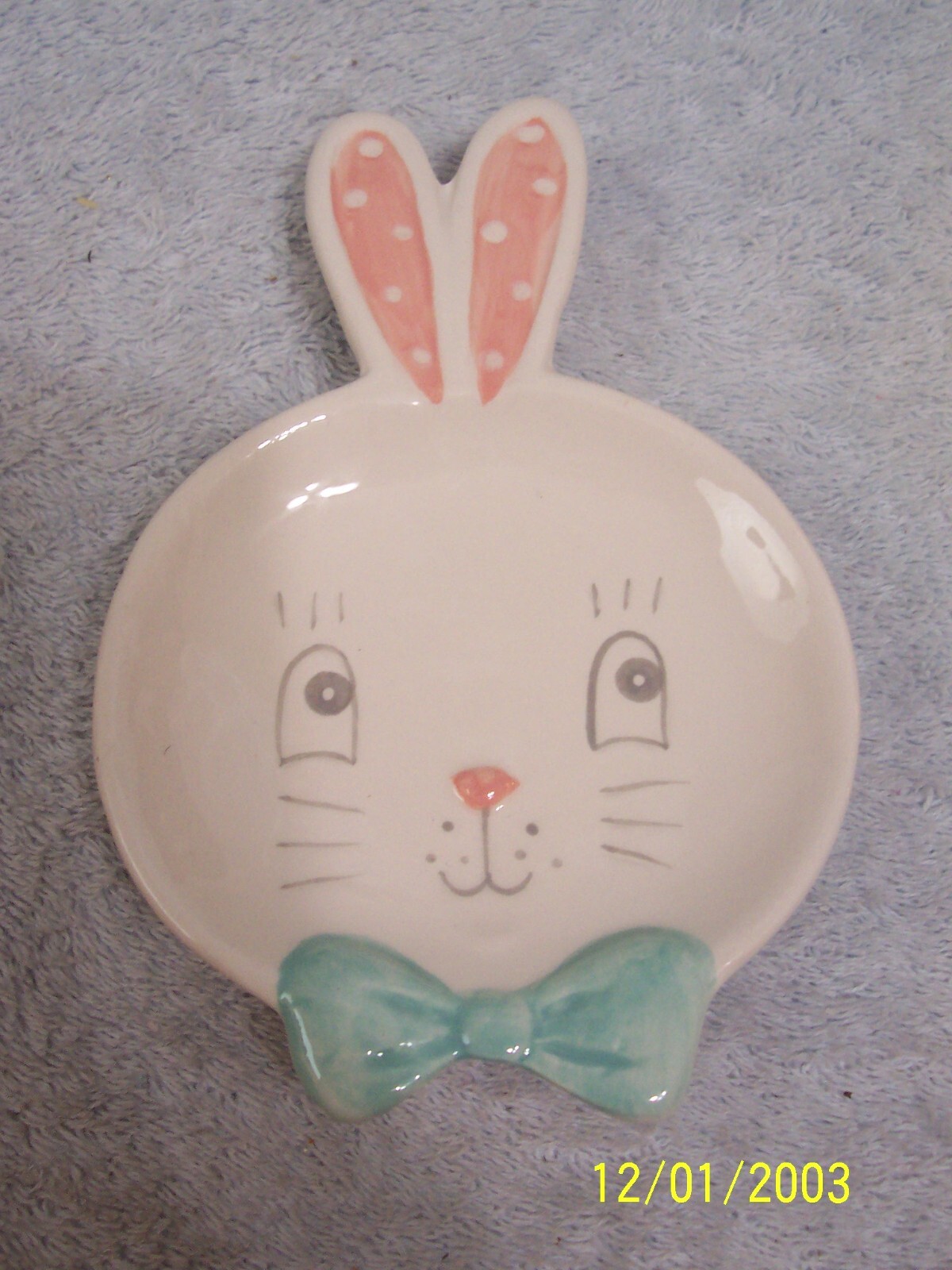 Mr. & Mrs. Easter Bunny Rabbit Ceramic Decor Each 4" X 6"