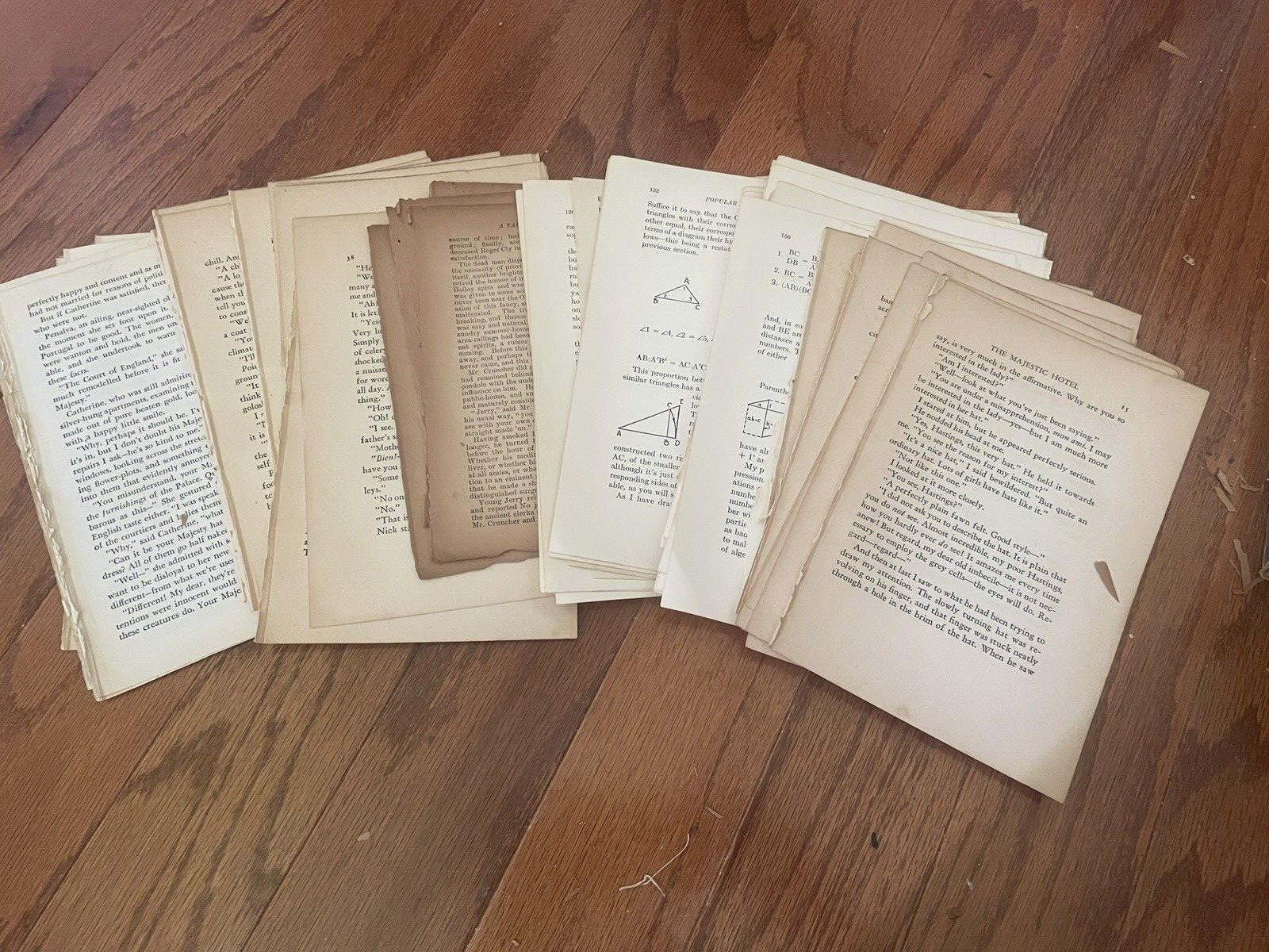 Vintage Original Book Pages, Junk Journaling Ephemera,  100+ pages