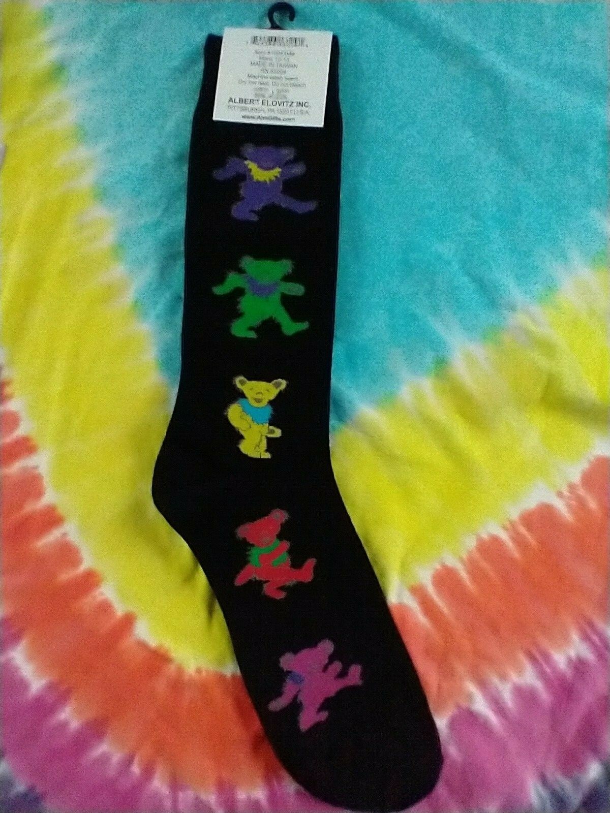 Grateful Dead Men's Dancing Bears Black Socks