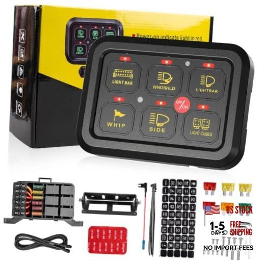 6 Gang Switch Panel with Electronic Relays, Universal Circuit Control Relay