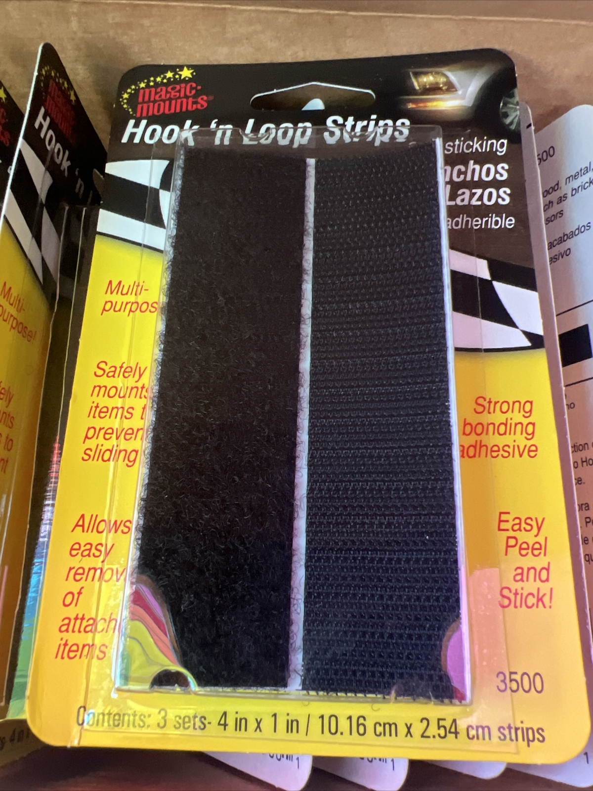 Hook N Loop Strip 3set Each Pack. 4in X 1 In (12pack) Made In USA