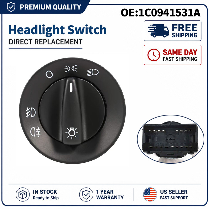 Head Light Switch For VW GOLF JETTA MK4 PASSAT B5 B5.5 EURO 1C0941531A