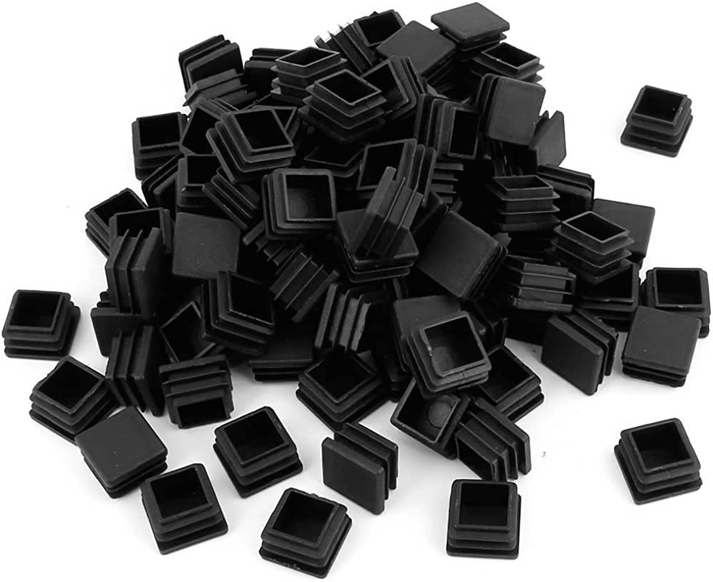 100Pcs Tapas Plastico 1 Pulgada Cuadradas Final Tubo Protector Patas Sillas