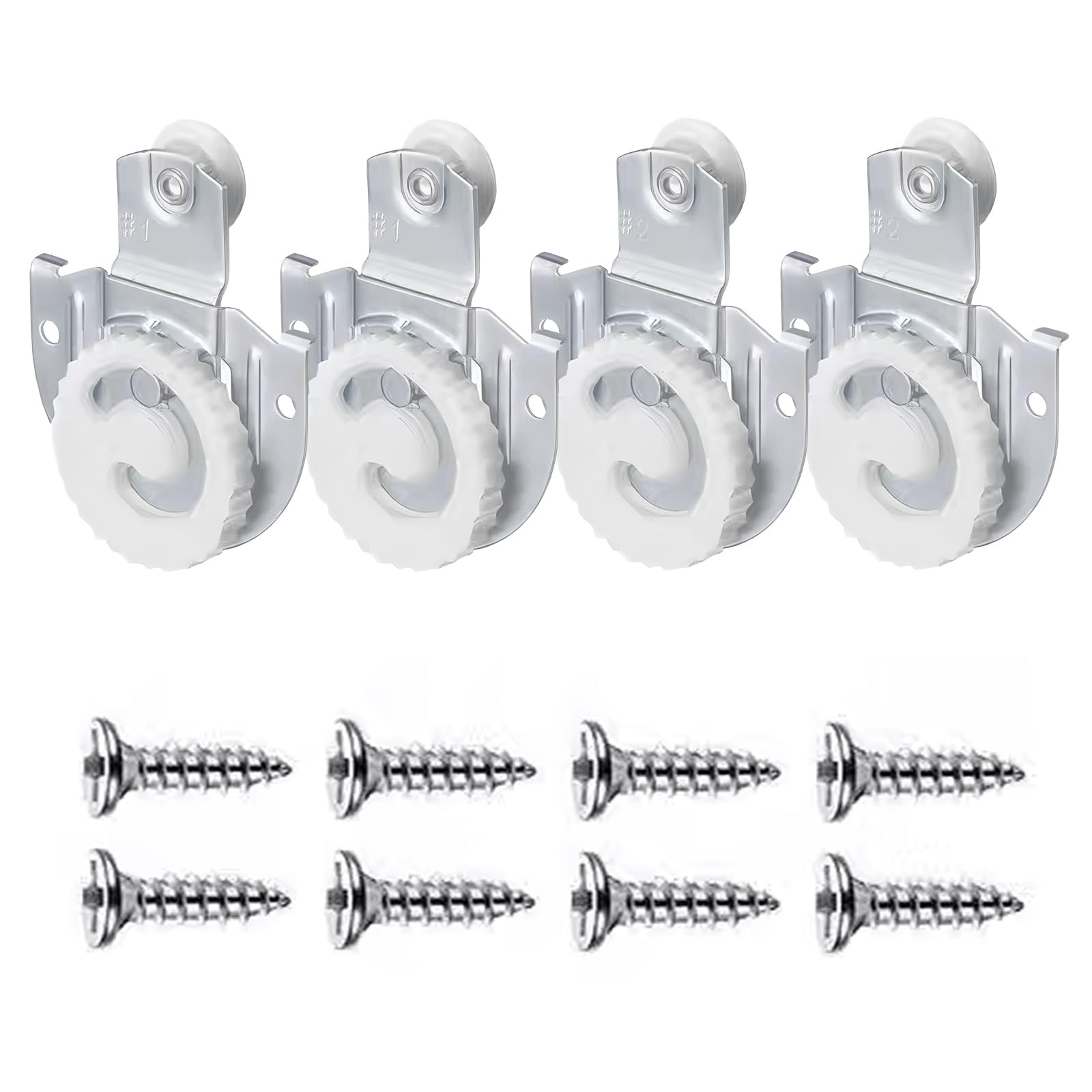 Sissatthai 4Pcs Sliding Closet Door Hardware Rollers, Silver