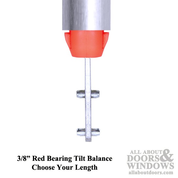 3/8" Spiral Tilt-In Window Balance Rod Red Bearing Double Pins - Choose Length