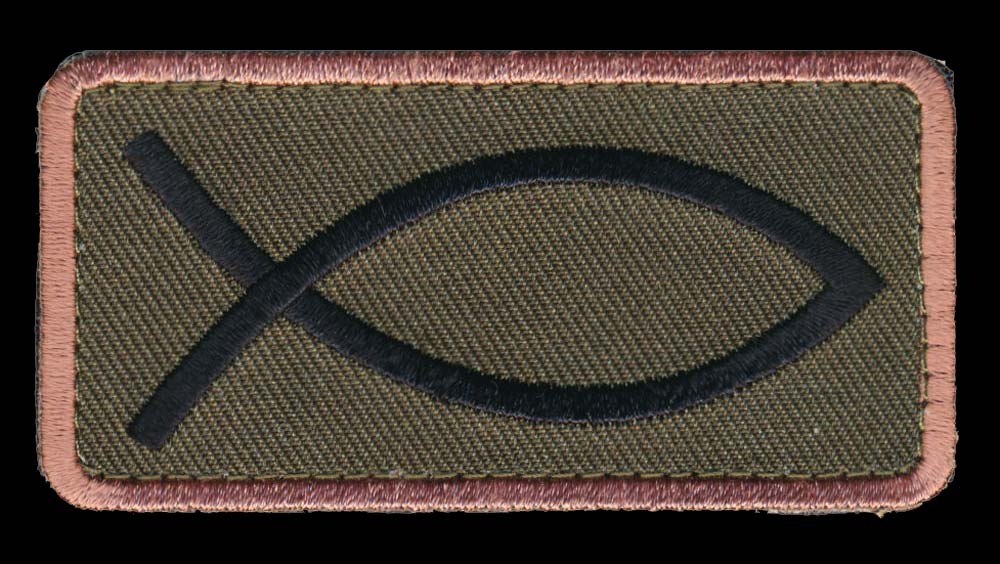 JESUS FISH CHRISTIAN IN GOD CRUSADER INFIDEL HOOK PATCH