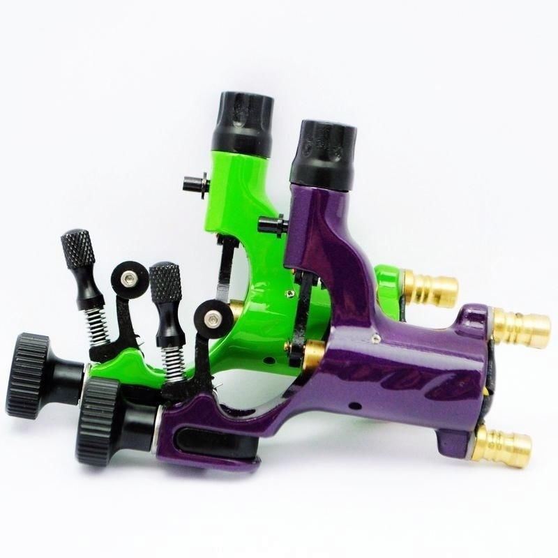 US Stock 2 pcs Mixed Green Purple Dragonfly Rotary Tattoo Machine Liner Shader
