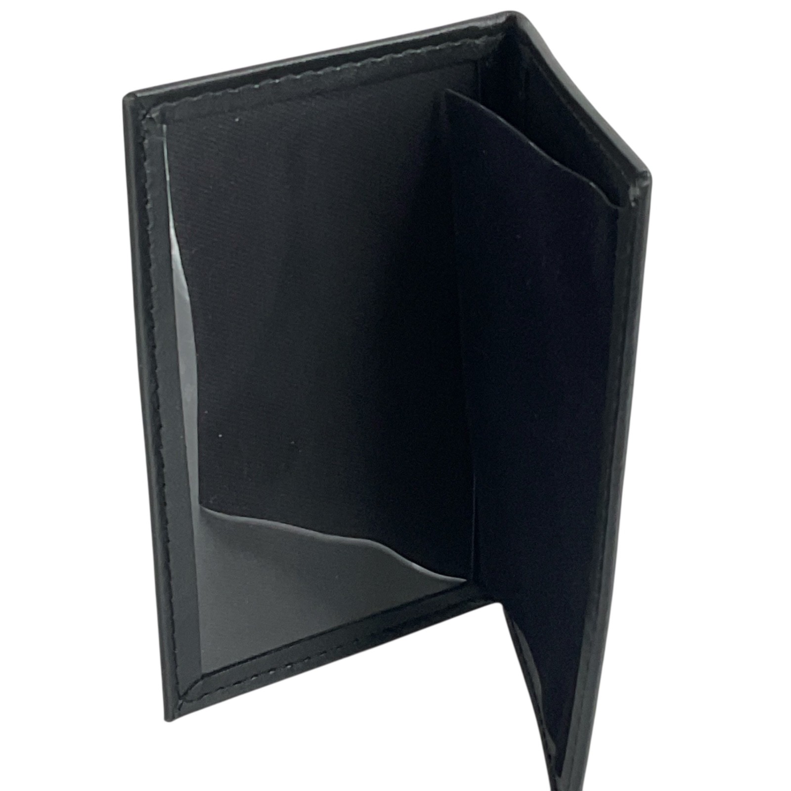 Streichers ID Holder Black Leather DK-32 Double Window Side Open New