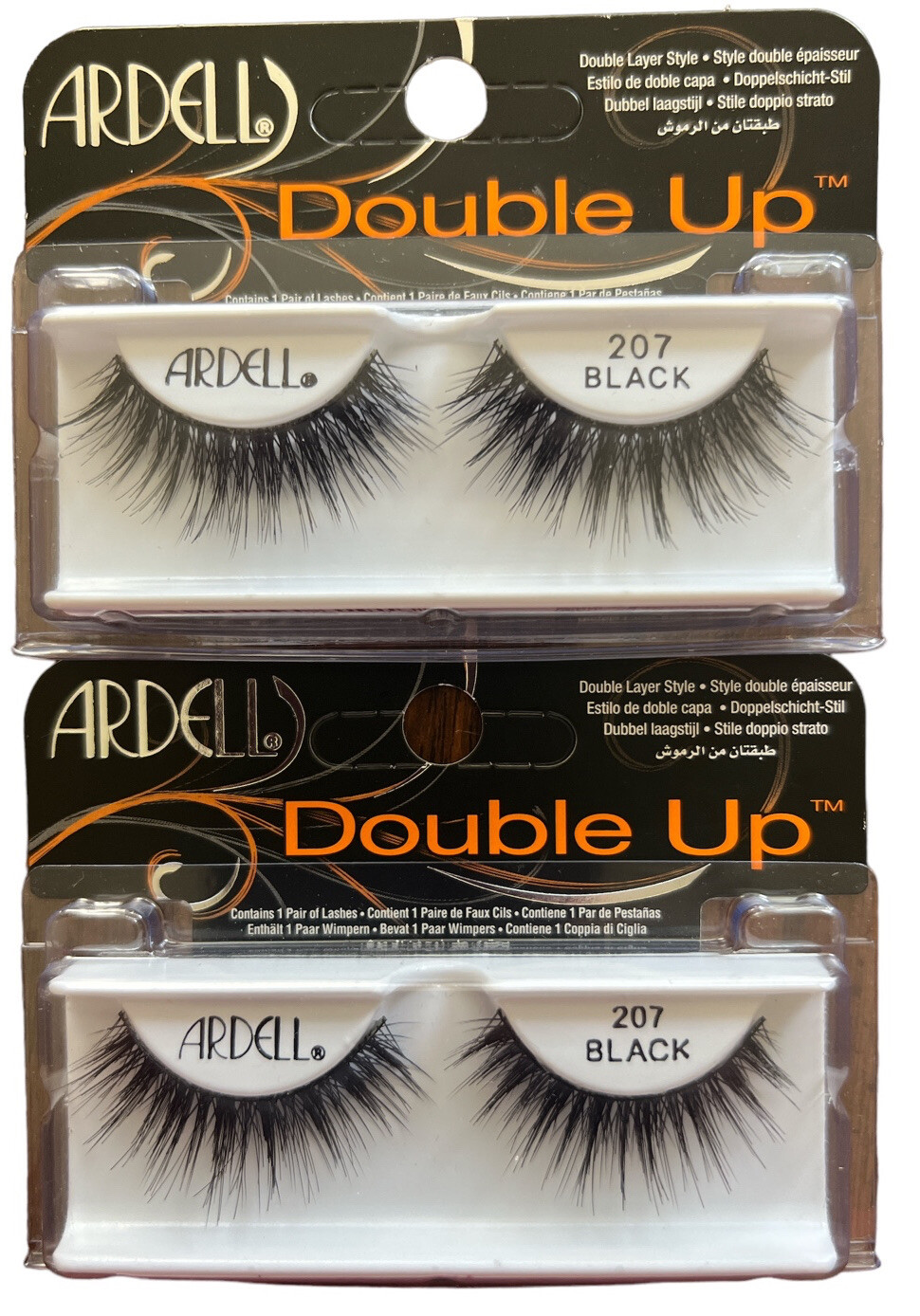 Set Of 2 Ardell Double Up Eyelash 207 Black NEW 1 Pair Eyelashes