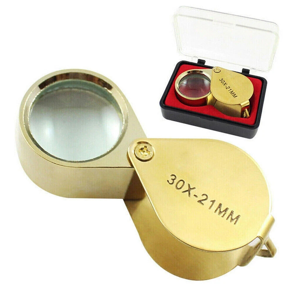 30X 21mm Jeweler’s Loupe Pocket Magnifier Foldable Eye Glass for Jewelry Coins