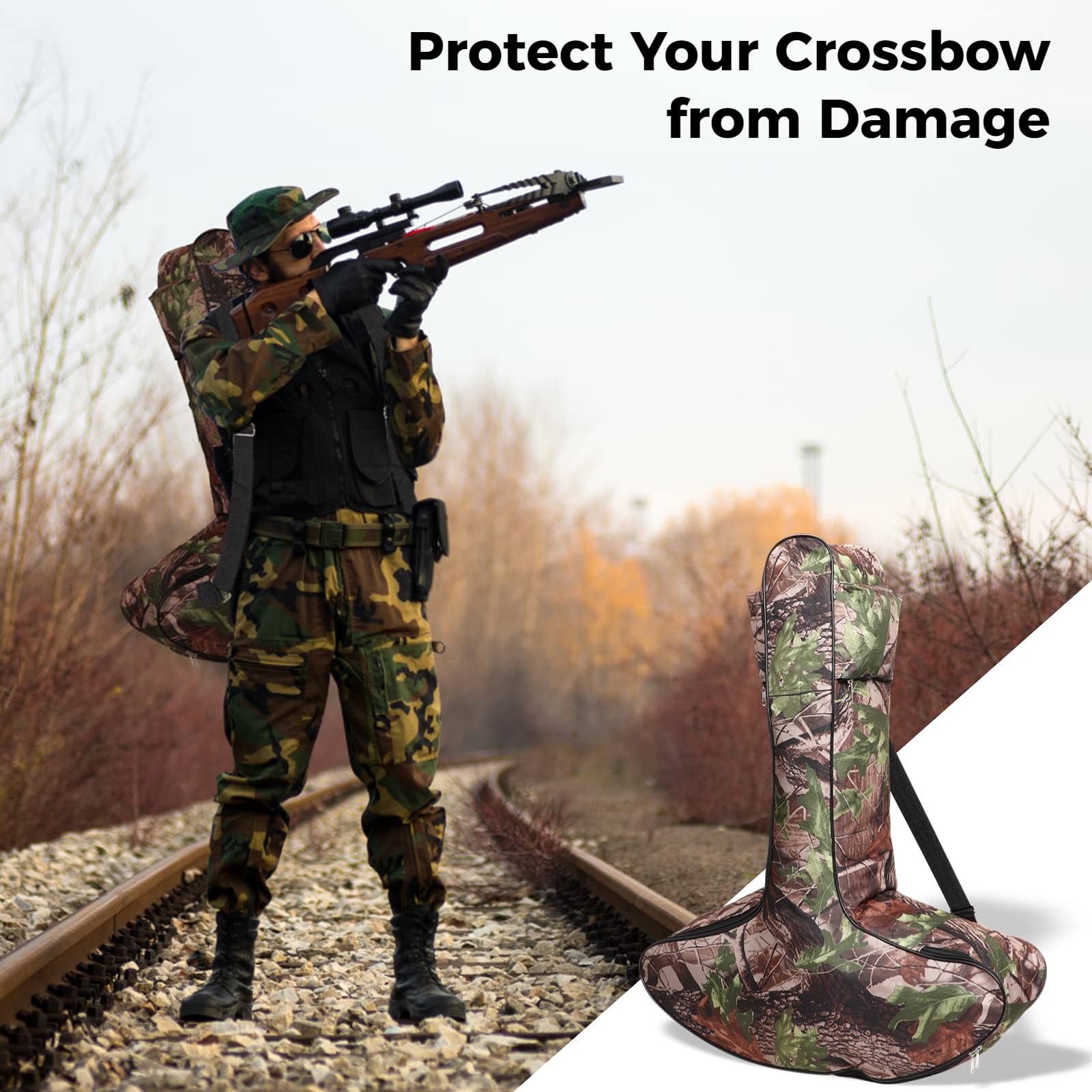 Soft Crossbow Case, Soft Carry Bow Bag Case with Backpack Strap, Universal Fi...