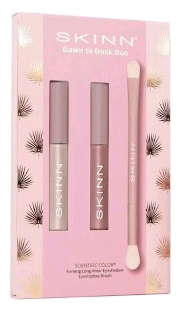 SKINN Dawn to Dusk Firming Eye Shadow Duo with Brush (pink pearl, terra rosa)NEW