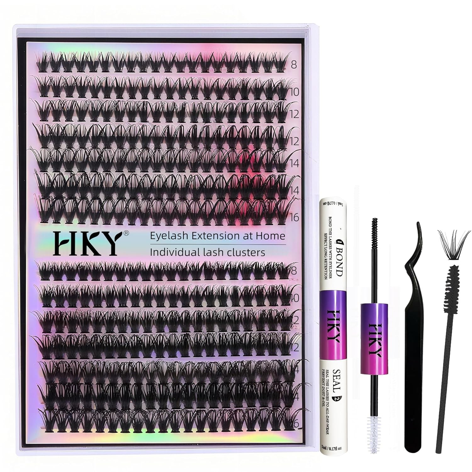 280pcs Wispy Lash Clusters 8-16mm C Curl DIY Eyelash Extension Kit