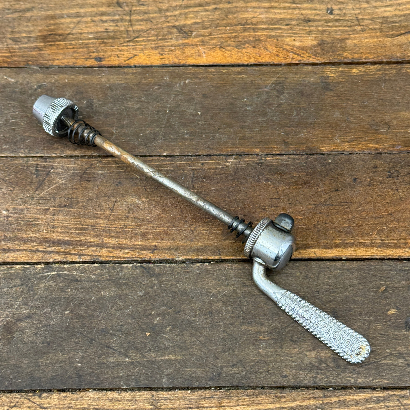 Vintage Campagnolo Front Skewer 100 mm Brev Camp Patent Vicenza QR NO NUT Campy