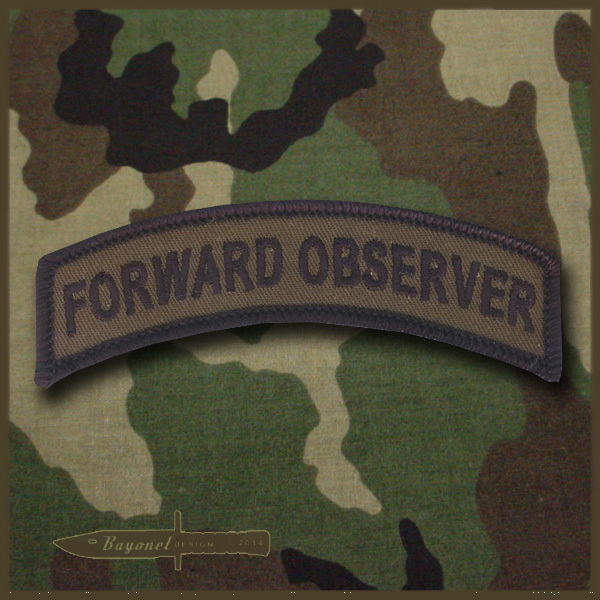 Forward Observer Embroidered (Wax) Tab - FO - Artillery Spotter - US Army - USMC