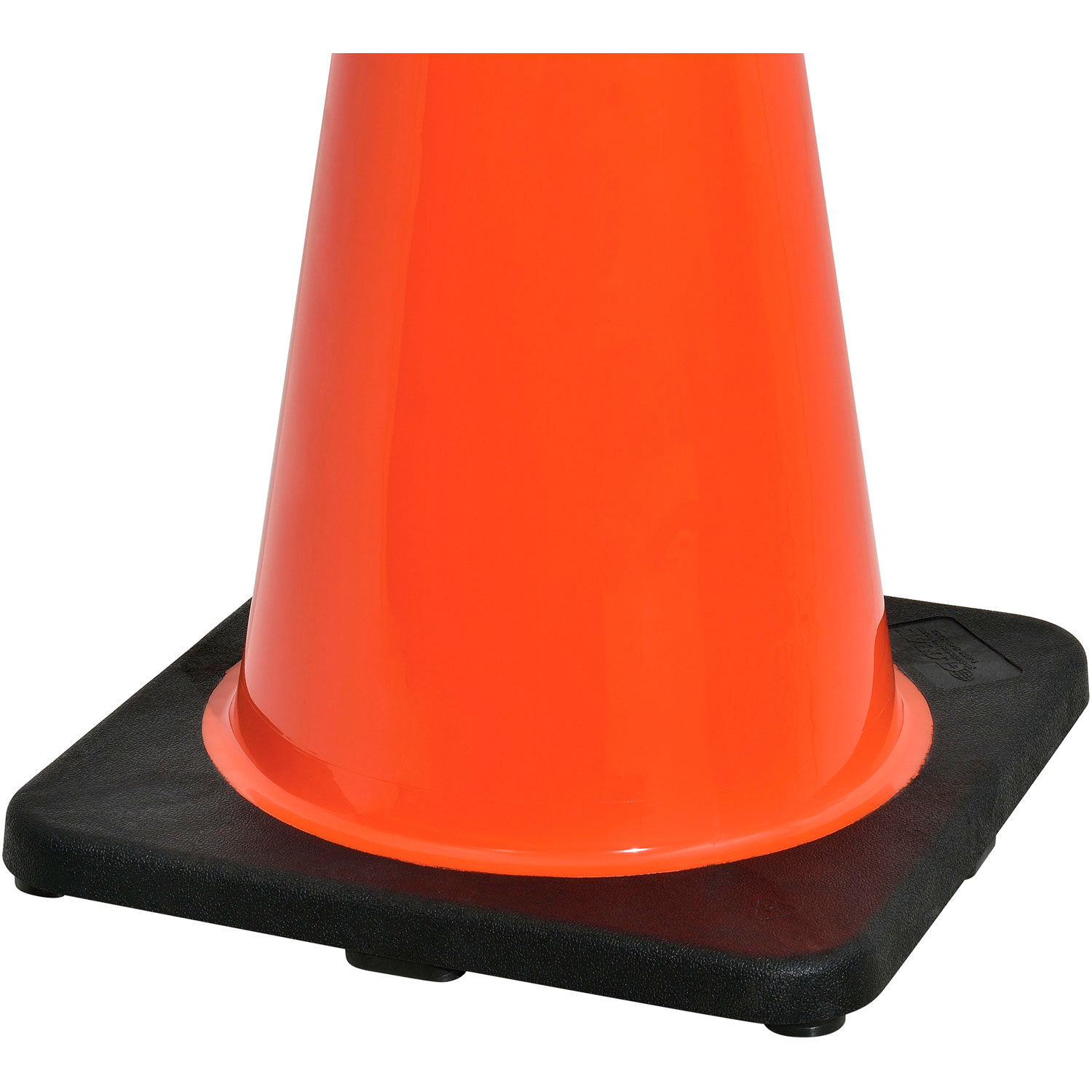28" Reflective Traffic Cone Black Base 7 lbs