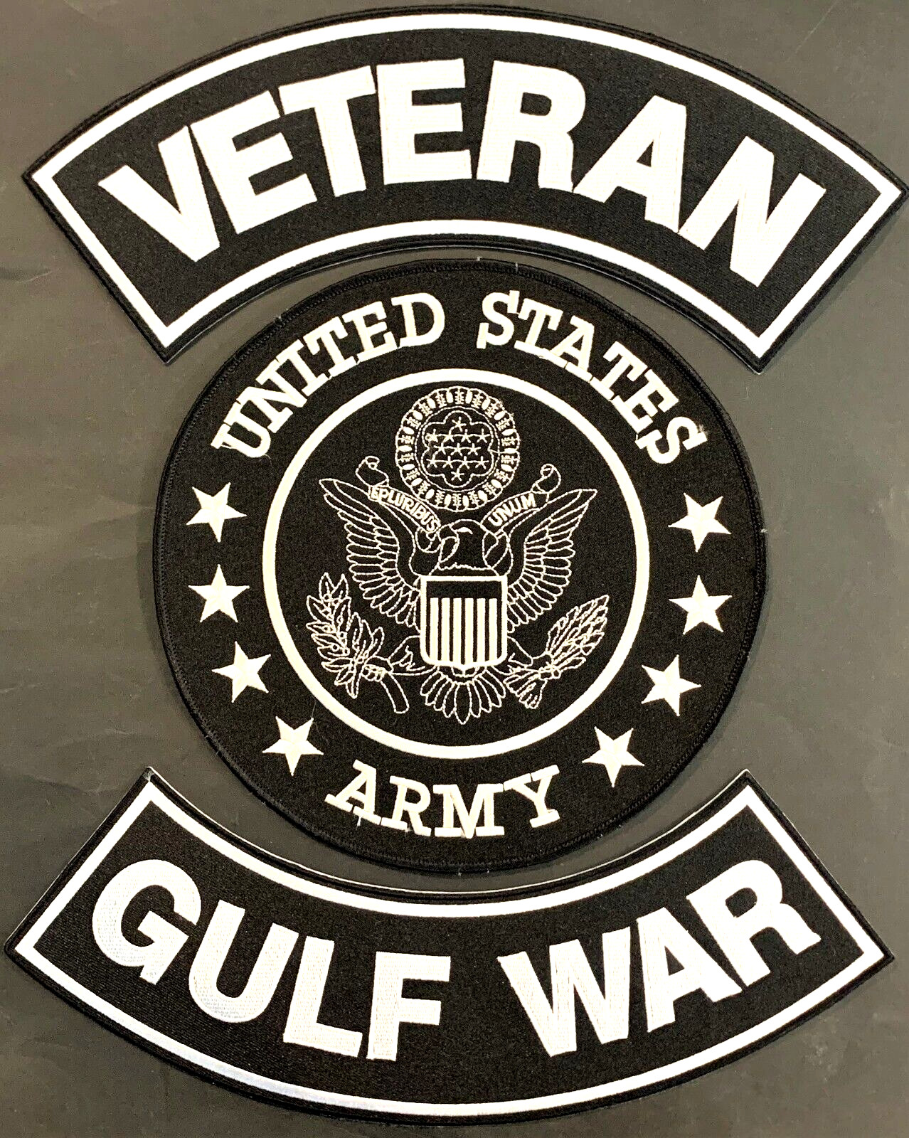 U.S. ARMY SEAL VETERAN GULF WAR MILITARY MOTORCYCLE VEST LOT OF 3 PATCHES