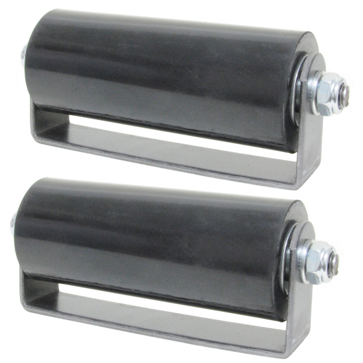 6" Sliding Gate Guide Roller Hard Rubber Roller With Removable Axle Bolt Pair