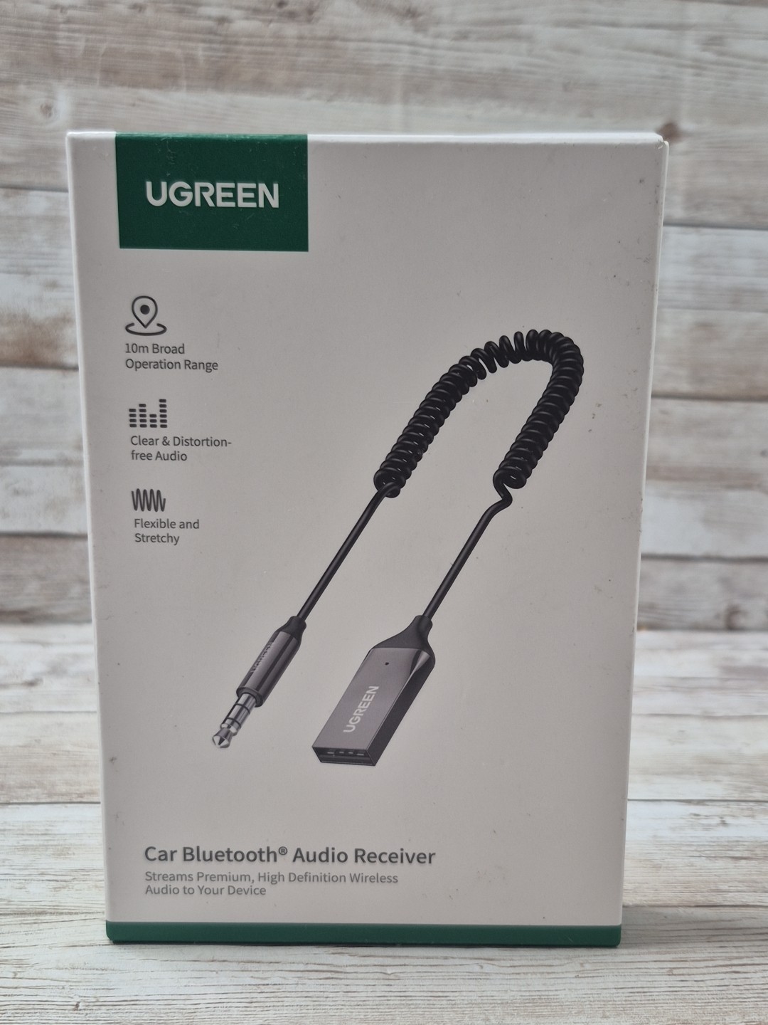 UGreen Car Bluetooth Audio Receiver CM309 AUX WITH MIC space Gray