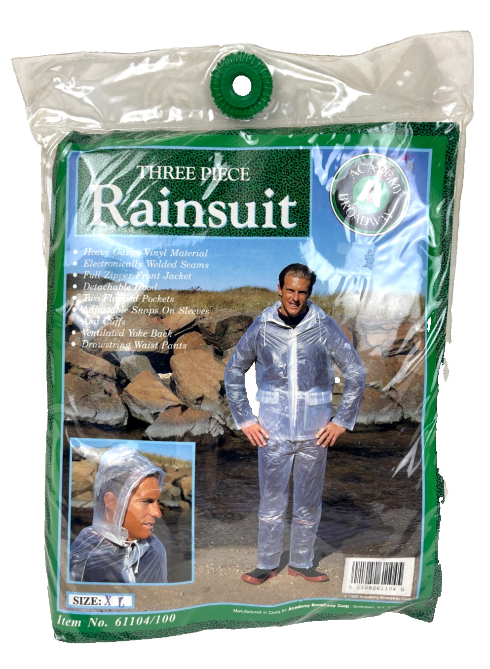 Vintage Academy Broadway Three Piece Rain Suit Waterproof Size X-Large