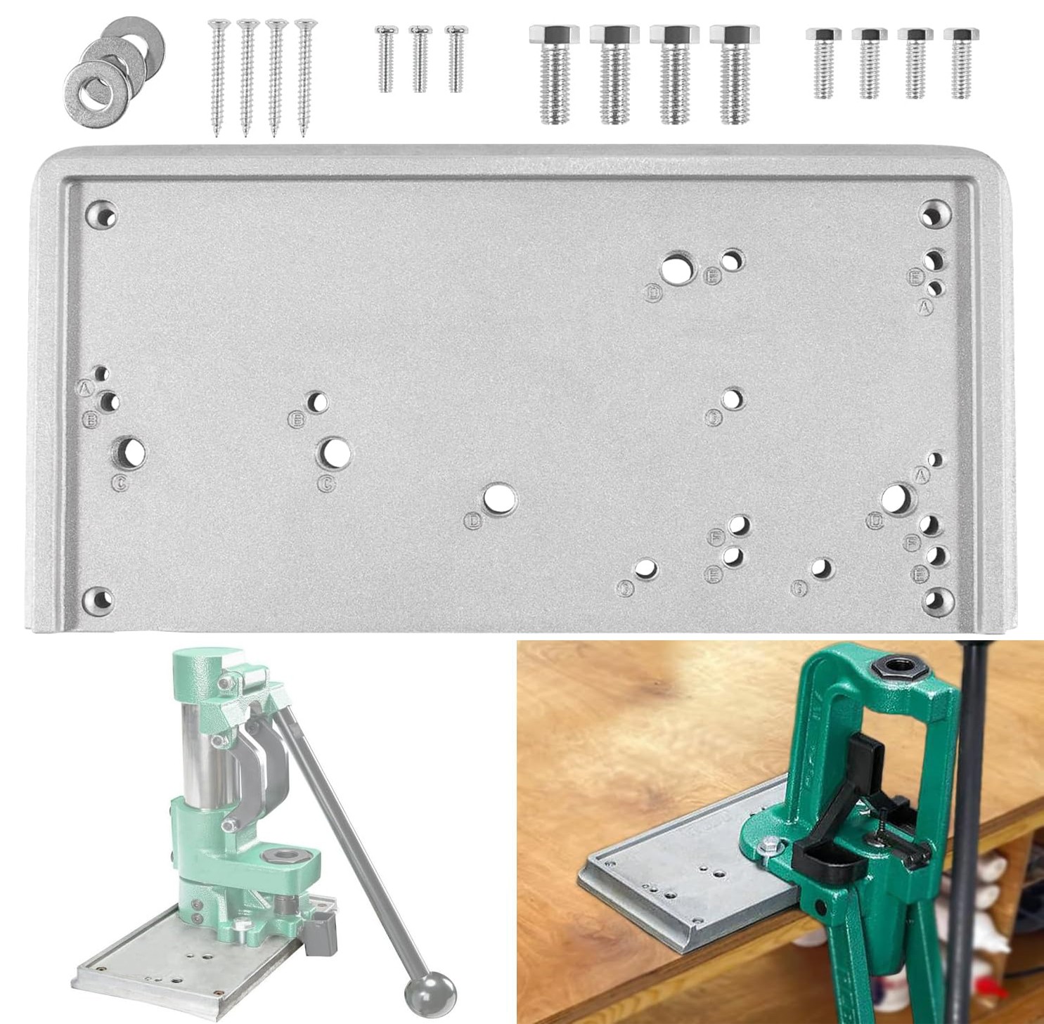 For RCBS Cast Aluminum 9282 Accessory Base Plate 3 Grey Shell Holder Accessory