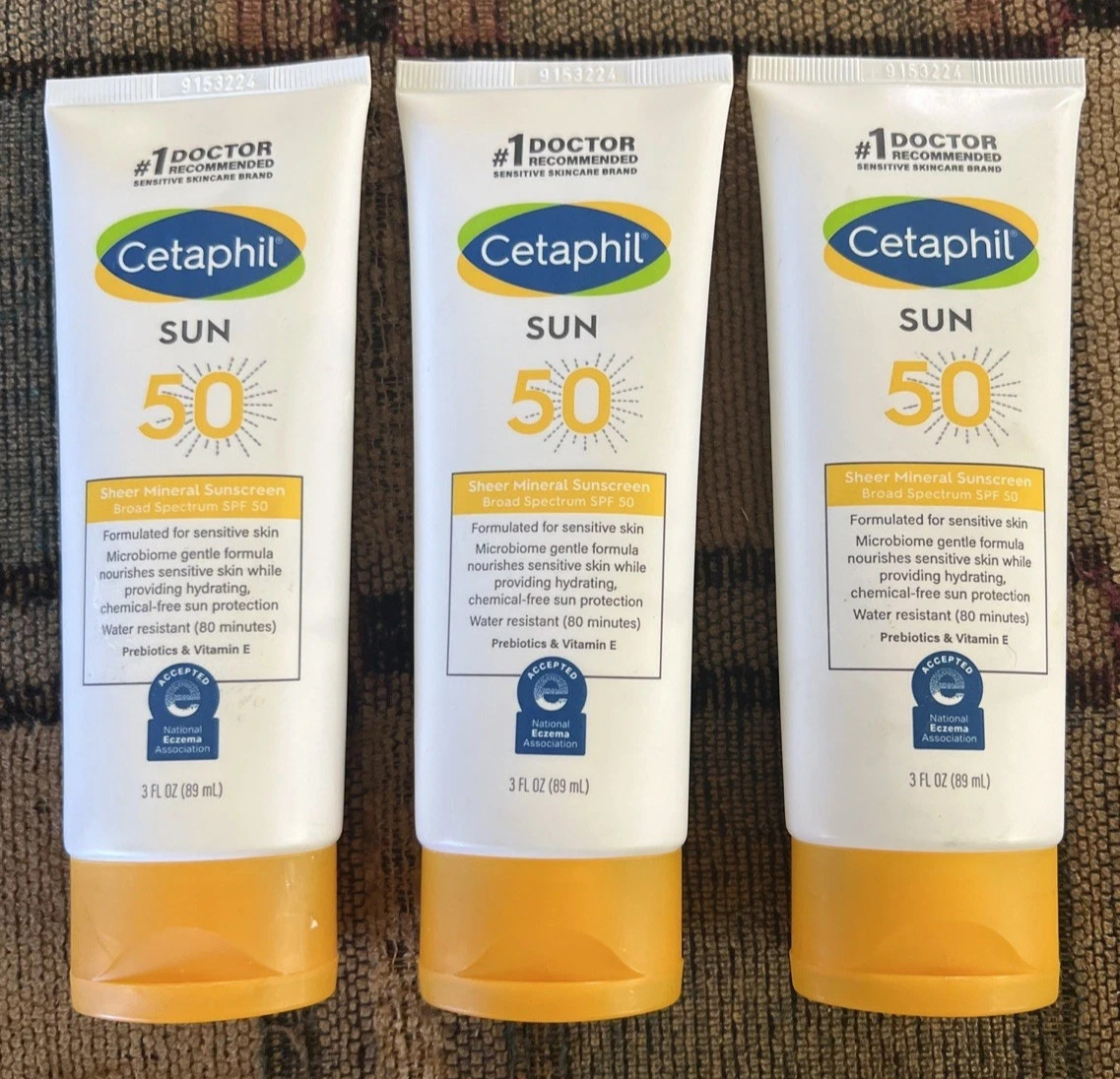Cetaphil Sheer Mineral Sunscreen Lotion - SPF 50 - 3oz EXP: 07/2026 3 PACK
