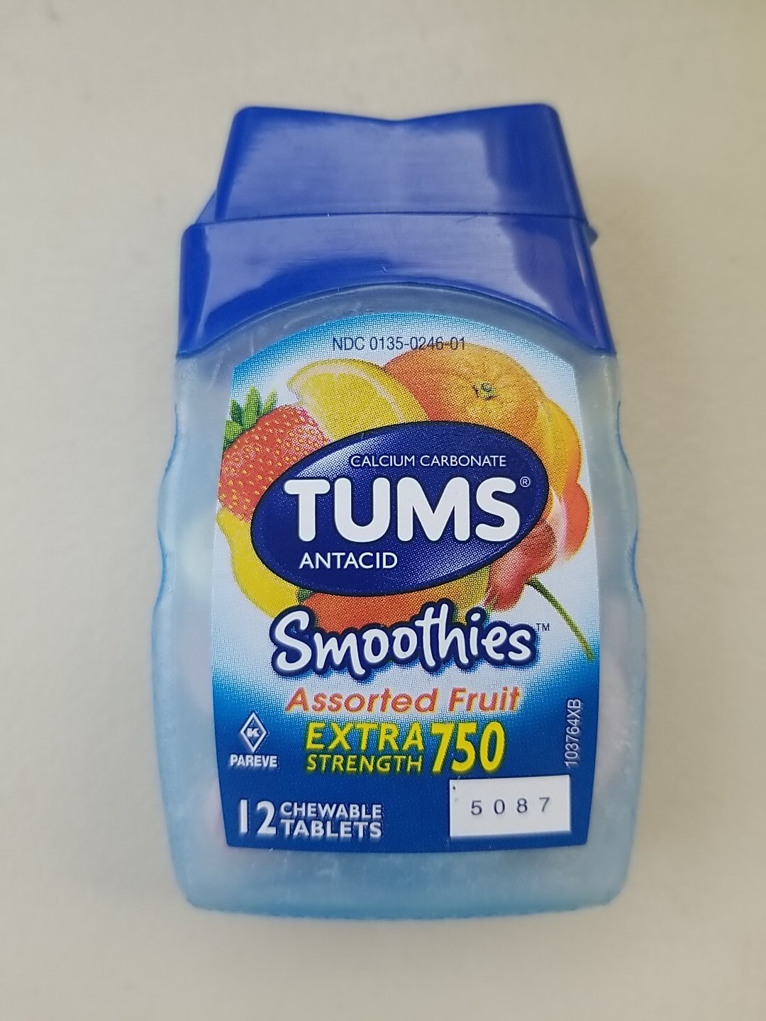 TUMS Smoothies Extra Strength Assorted Fruit Antacid Chewable Tablets 12 Ct X2