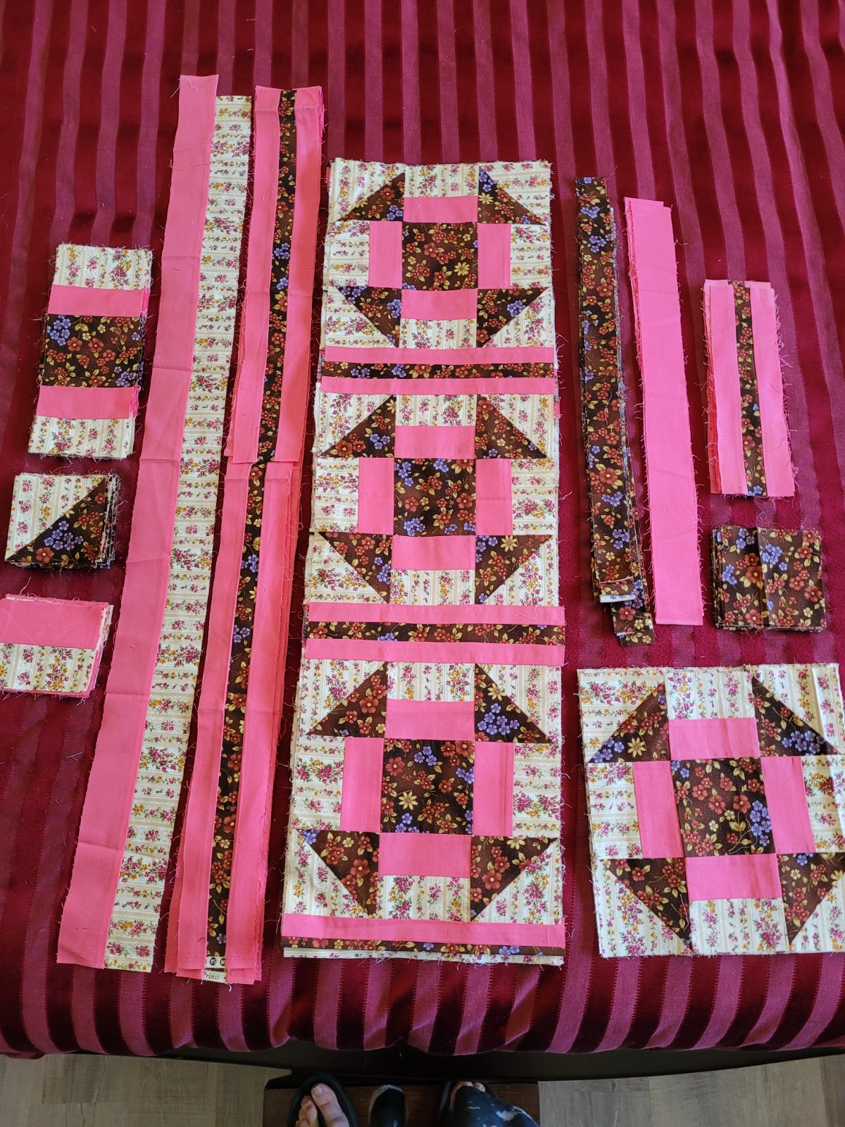 NEW Hand Made Patchwork Quilt Sewing Blocks Patches and Strips Only NOT FINISHED