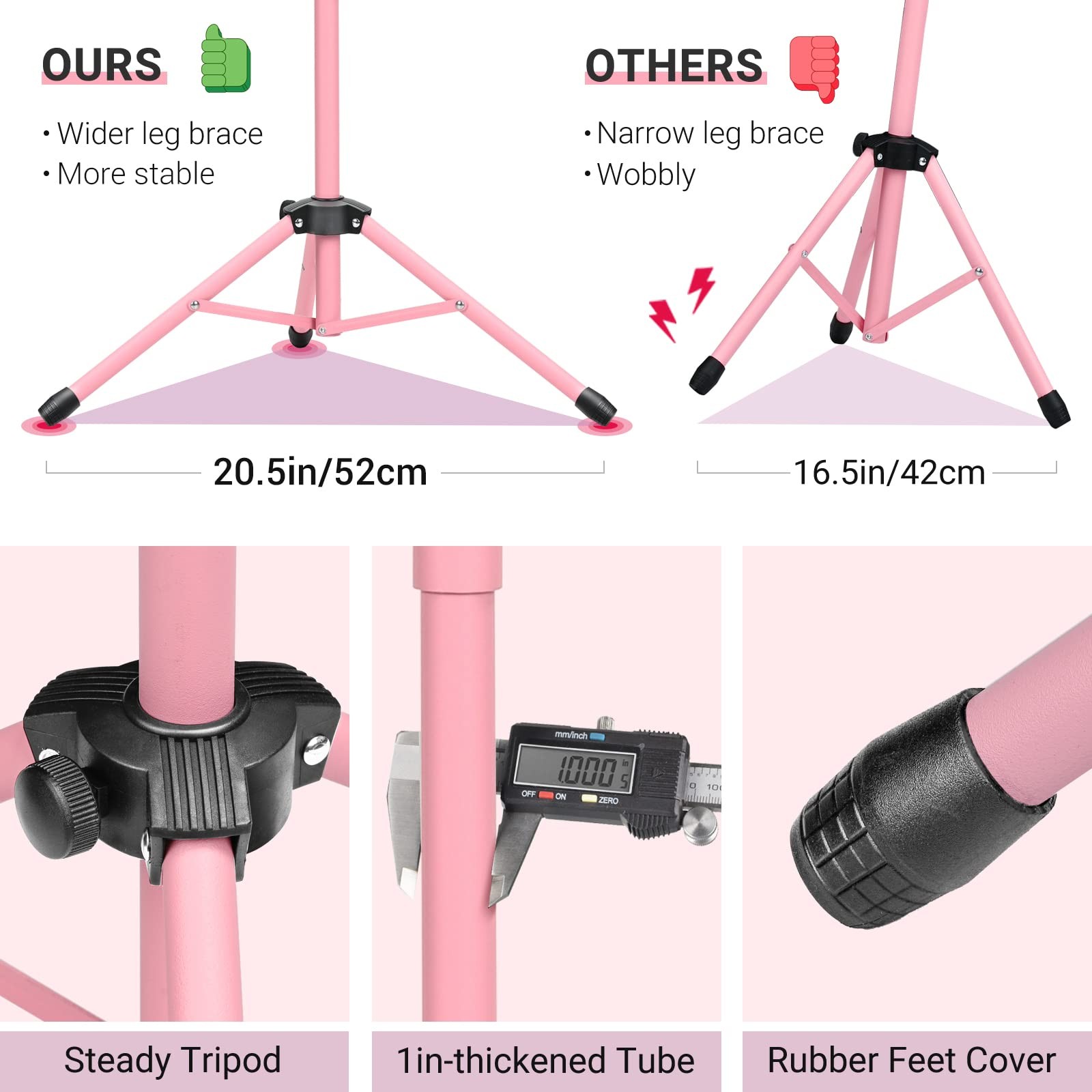 Sheet Music Stand Tabletop Solid Back Book Note Laptop Tablet Bag Pink CY0194