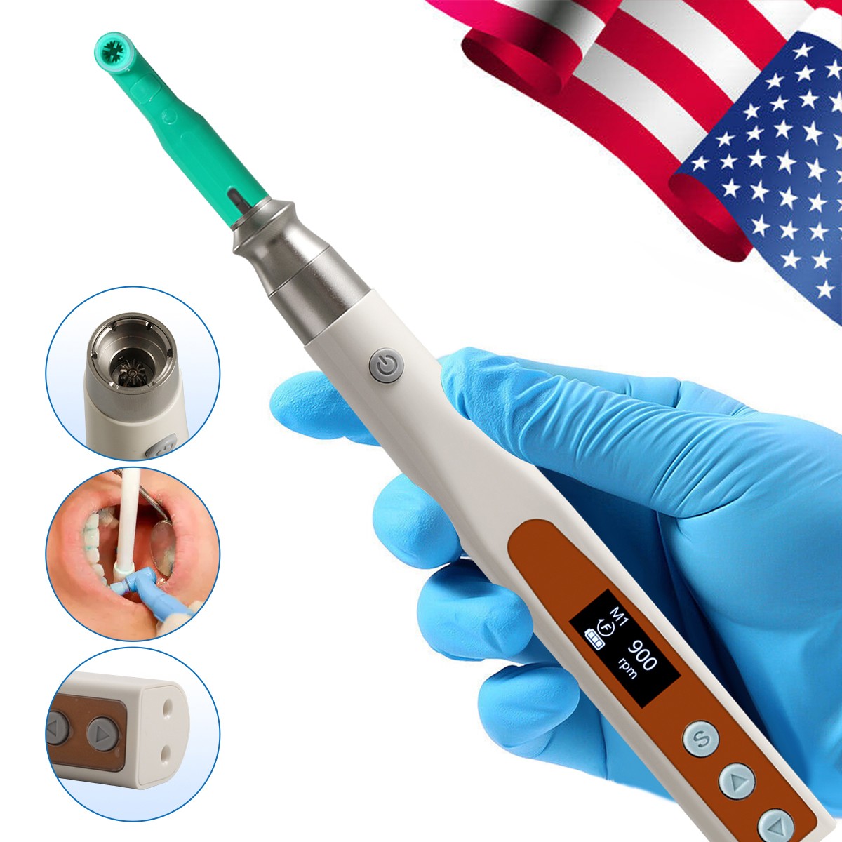 Dental Hygiene Prophy Handpiece 4Hole Wireless/ 105° disposable prophy angles