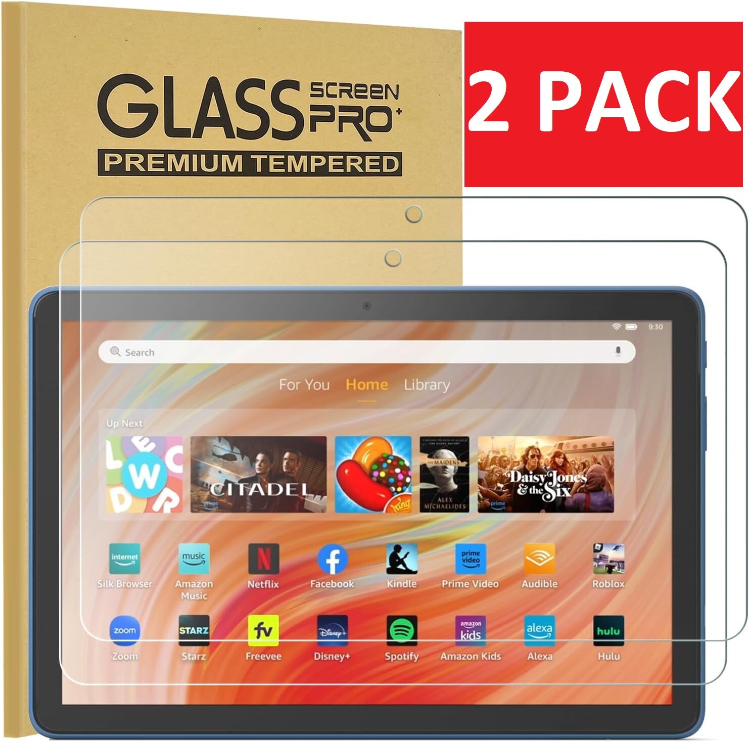 (2PCS)Tempered Glass Screen Protector For 2023 Amazon Fire HD 10 13th Gen Tablet