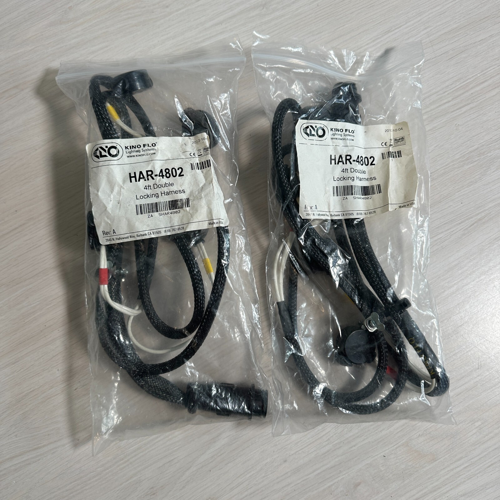 Kino Flo Fluorescent HAR-4802 4ft Double Locking Wire Harness for Film Light