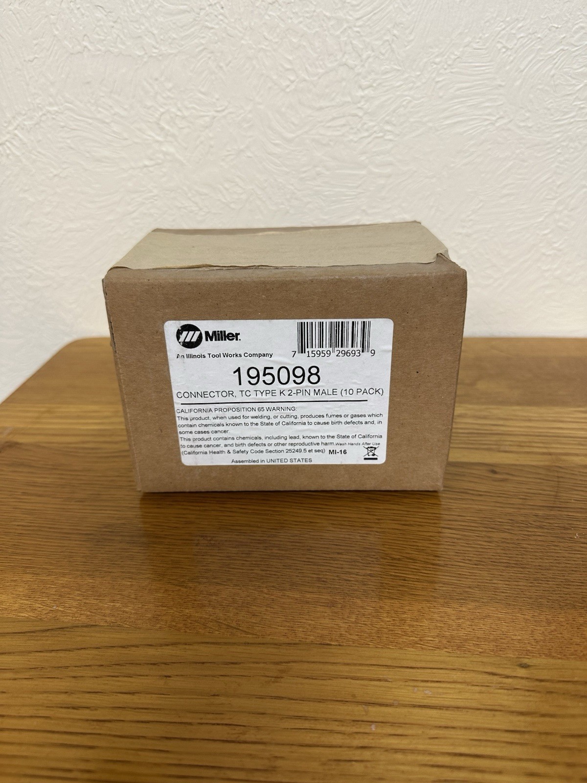 Miller BRAND NEW Thermocouple Connectors 195098 TC Type K 2-Pin Male