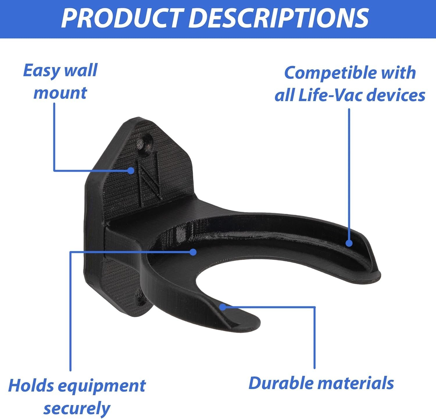 Compact Wall Mount Holder for LifeVac and Rescue Device Kits - Easy Access