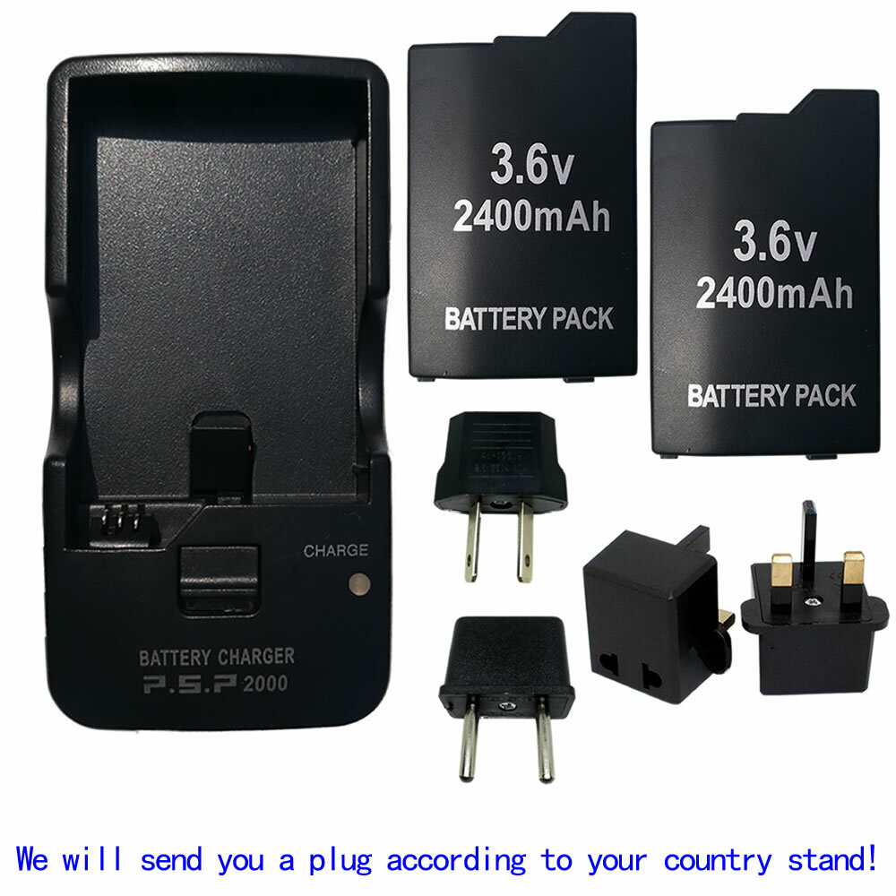 2x Battery &Charger for Sony PSP-2000 PSP-2001 Slim PSP-3000 Slim Lite PSP-S110