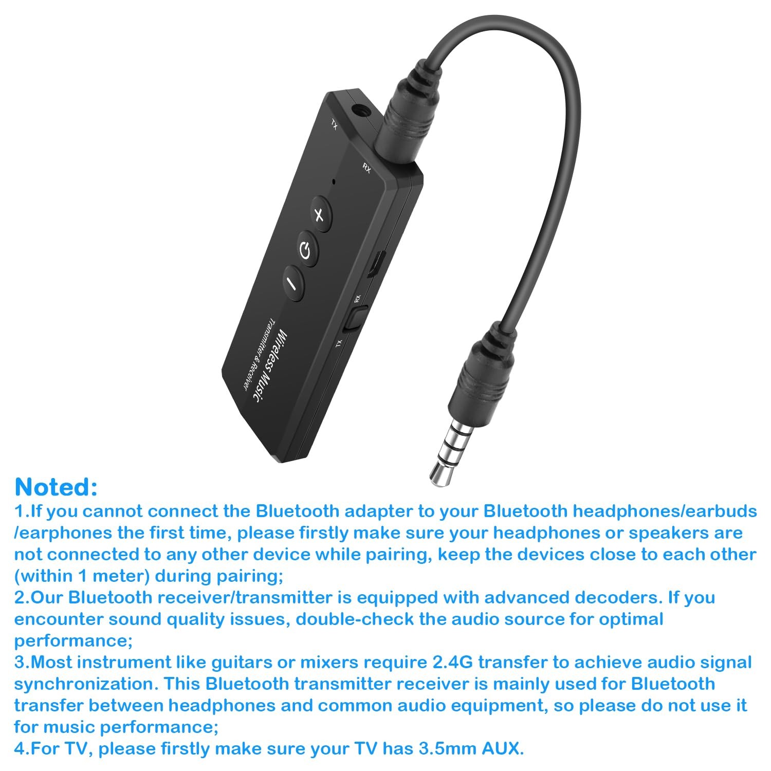 2026 Upgraded Bluetooth 5.3 Transmitter 3-in-1, Portable Wireless Rechargeabl...