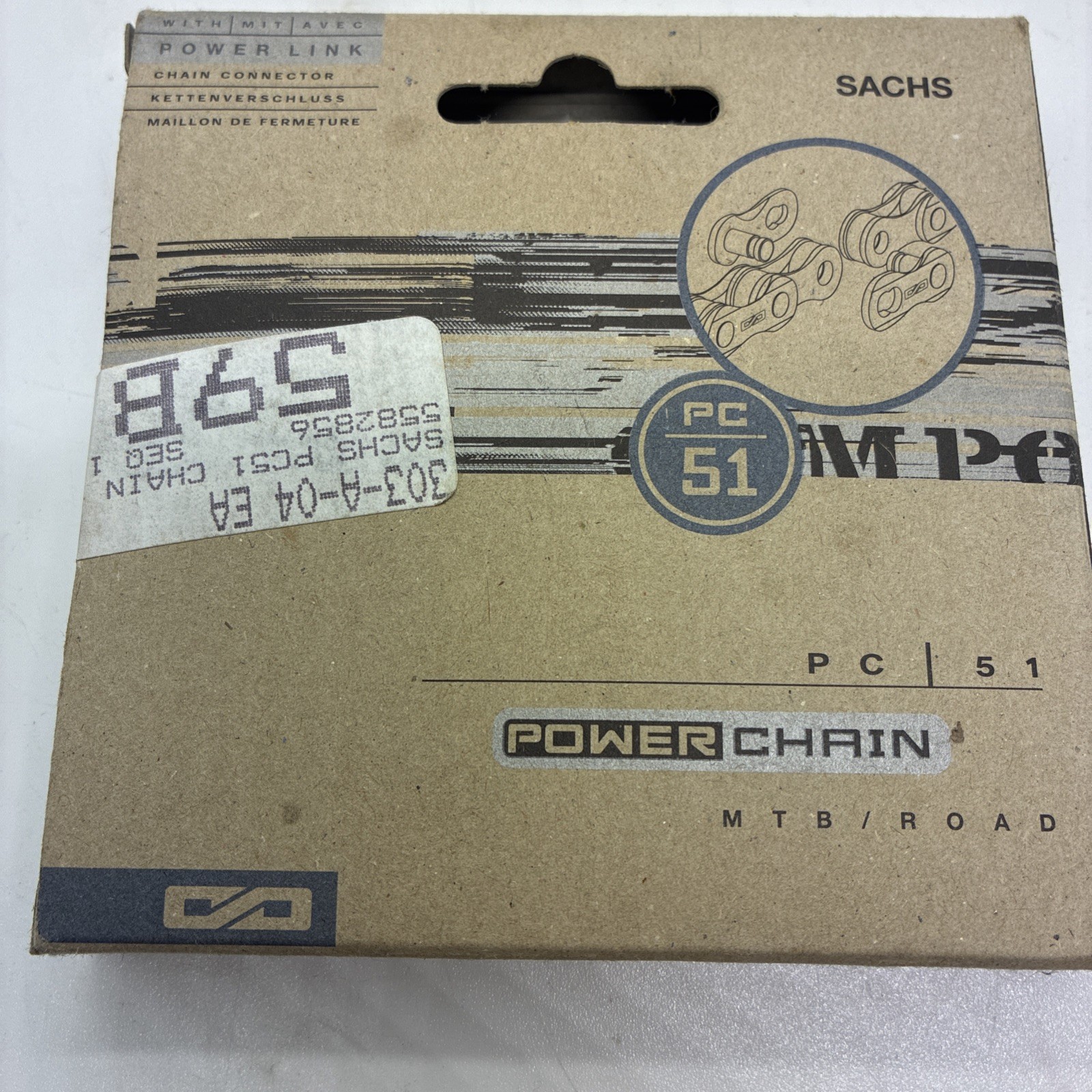 Vintage Sachs PC-51 Chain with Power Link NOS PC-51 MTB Road Silver 90's