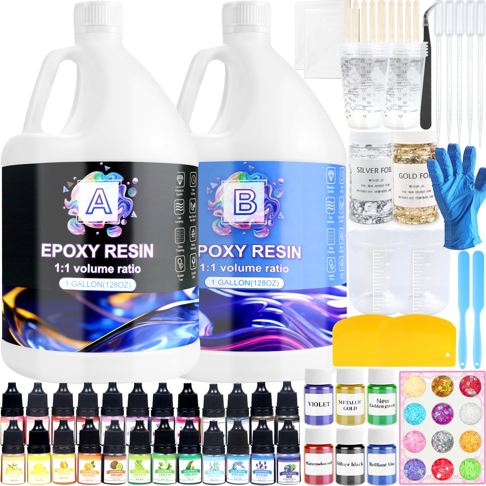 Pmbqifay Epoxy Resin 2 Gallon Kit, Clear Epoxy, 2 Gallon,