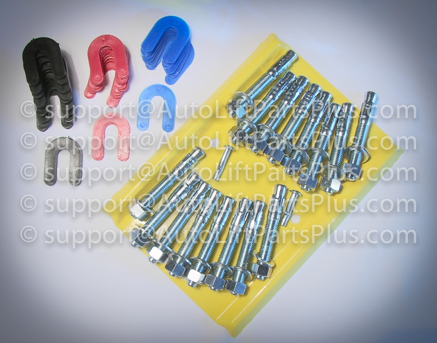 2-Post Auto Lift Installation/Relocation Kit - 16 Anchors, Shims & Spotting DIsh