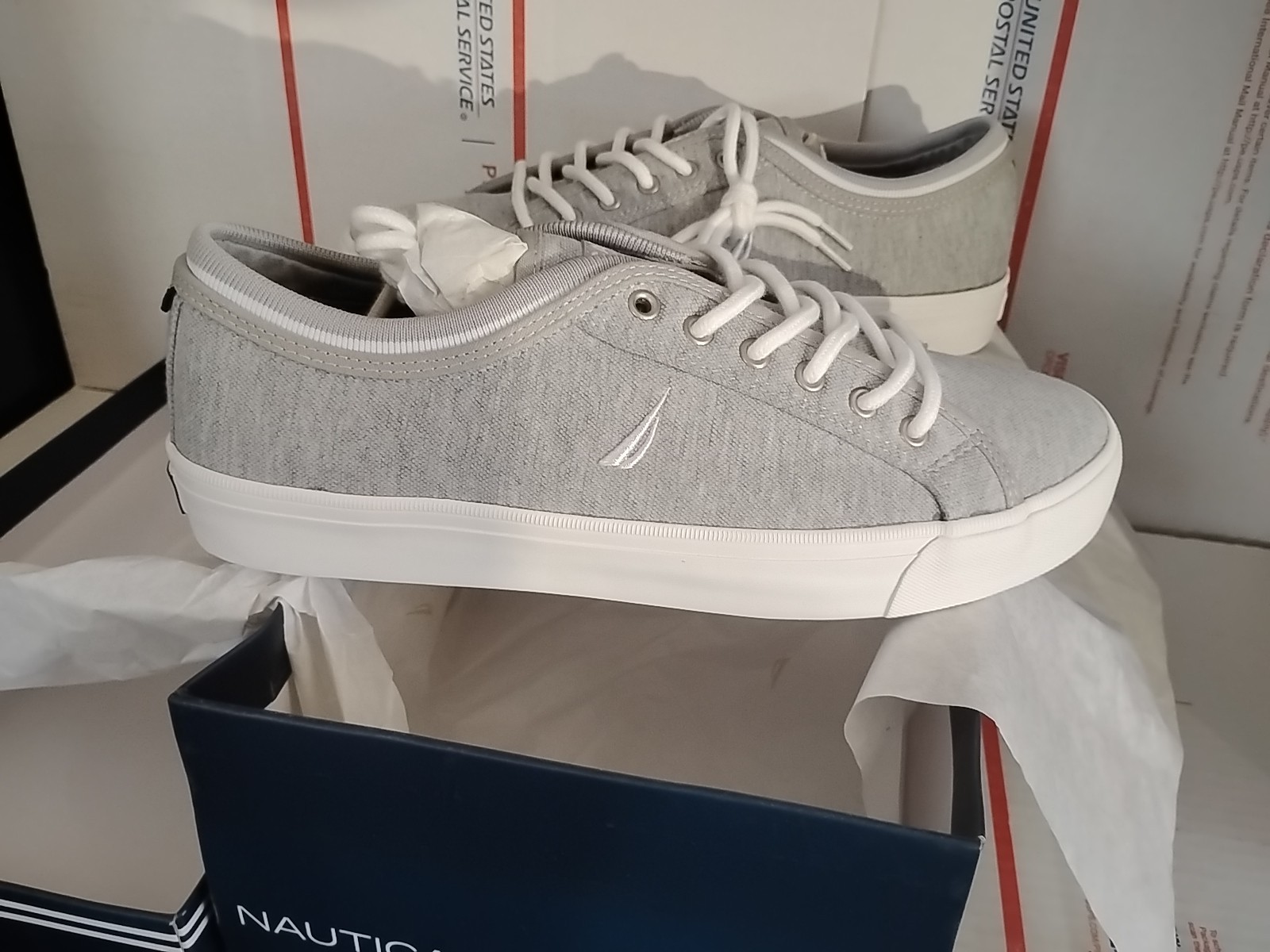 Nautica Hull 2 Oxford Fashion Sneaker Boat Shoe Low Grey Men's Size 9.5 (☆t6)