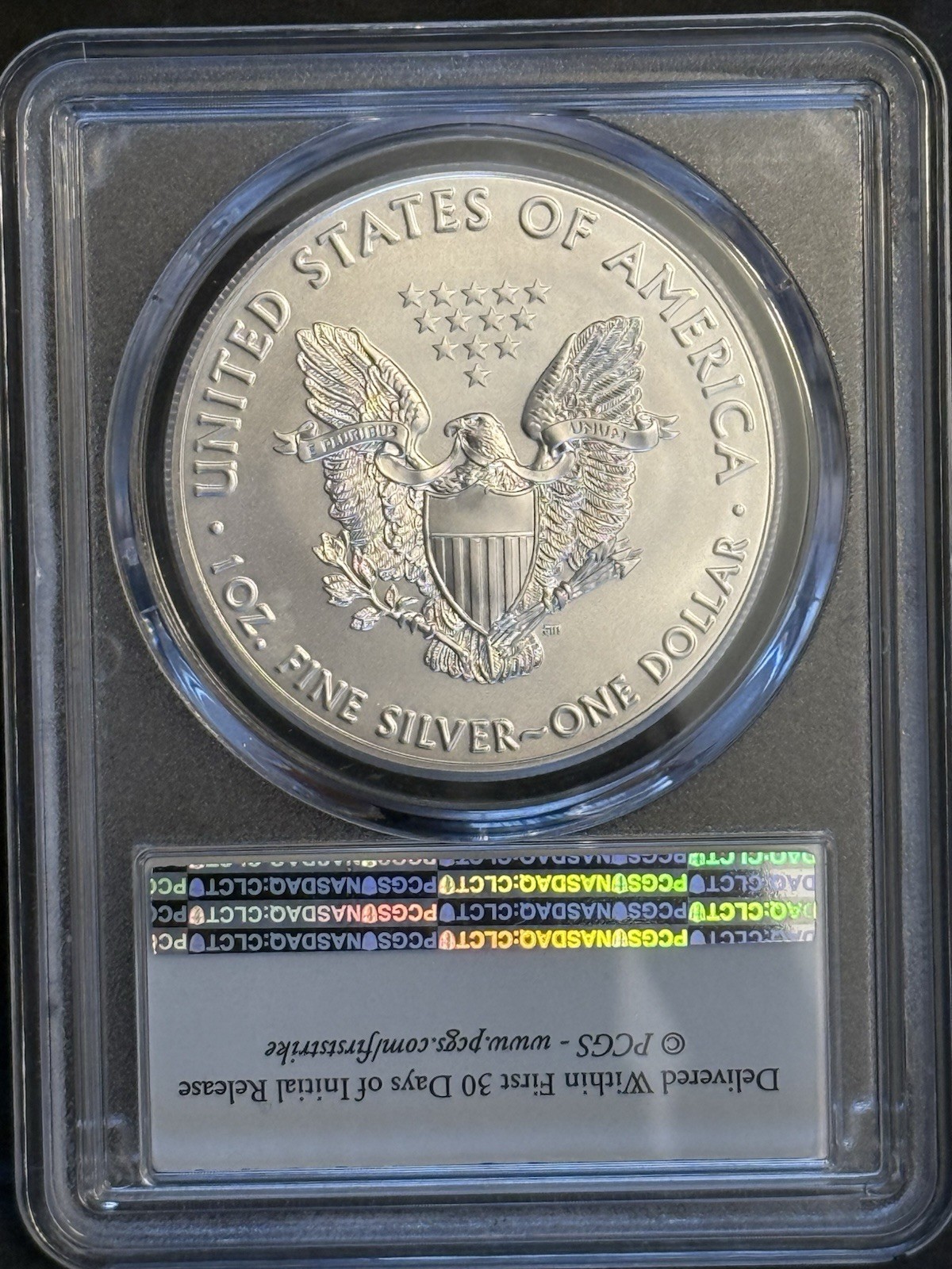 2018 Silver Eagle PCGS MS70 FIRST STRIKE (Flag Label)
