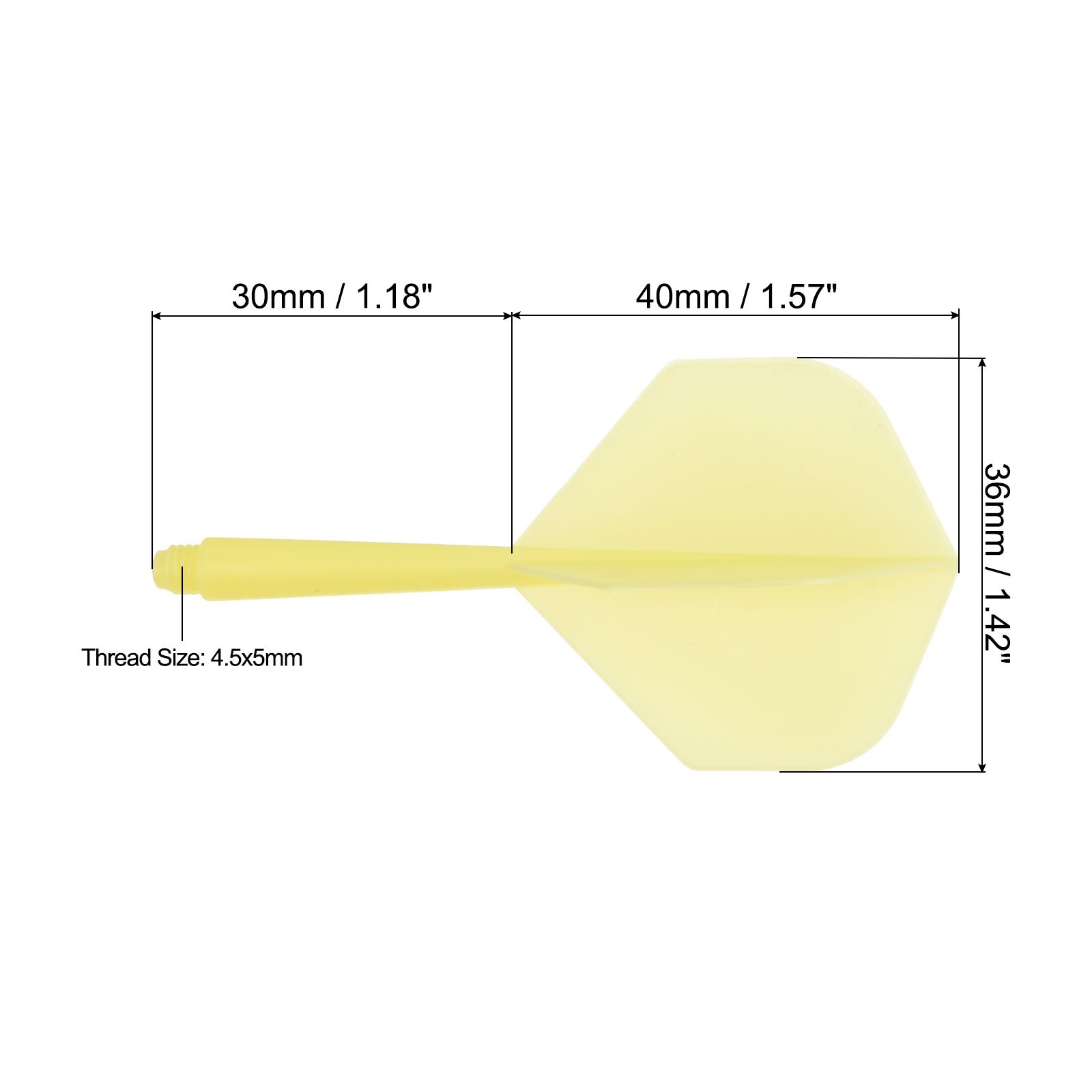 Integrated Dart Shaft & Flights, 6 Pack Lightweight Dart Flight Set, Yellow
